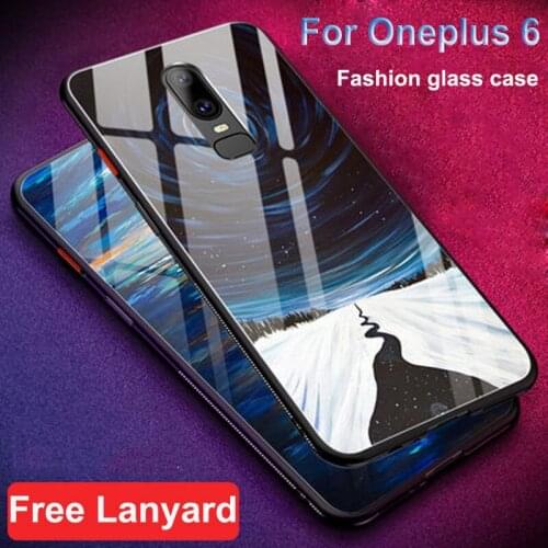 Coque For Oneplus 6 Back Cover Case Luxury Tempered Glass Phone Cases Oneplus6 Cases 1+6 One plus 6 Capa A6000 protect Fundas