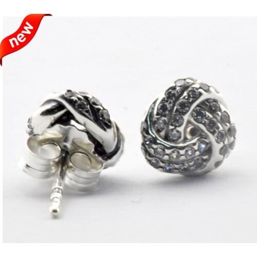 CKK Infinite Love Stud Earrings 925 Sterling Silver Original Fashion Jewelry Making For Women Mother Gift