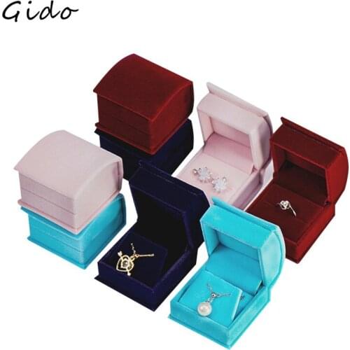 Flip Cover Jewelry Storage Boxes Earrings Pendant Jewelry Box Velvet Case Earrings Ring Display Box