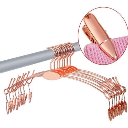 Metal Underwear Hangers Bra Clips Socks Panty Racks Home Drying Clothes Hanger With Clips display hangers