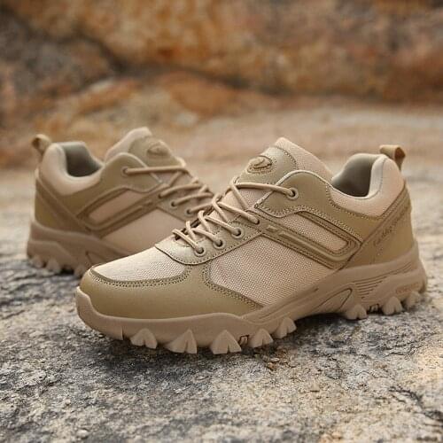 Men Brand Tactical Military Combat Shoes Man Boots Outdoor Canvas Leather Army Delta Sneakers Breathable Hiking Trekking Shoes