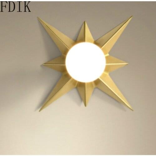 Nordic LED Star Wall Lights Postmodern Bedroom Bedside Aisle Living Room Background Wall Decoration Lamp Home Luminaire Lighting