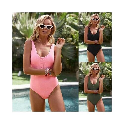 New Women Solid Bikinis Sexy Bandage One Piece Backless Swimsuit Female Bathing Suits Bodysuit Beach Wear New Swim Suit Monokini