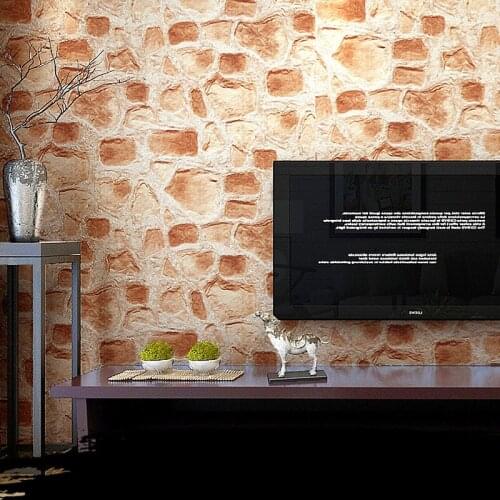 Beibehang Modern Chinese Style Retro Stone Pattern PVC Waterproof Wallpaper Living Room Restaurant Hotel Gravel Wallpaper