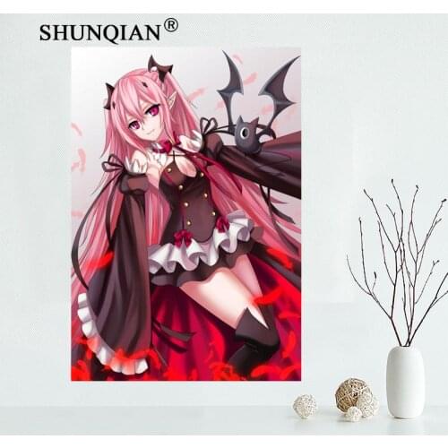 Owari no seraph hiiragi shinoa Canvas Cloth Poster for Home Decor painting Art Custom Print Picture