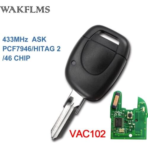 PCF7946A VAC102 Remote Car Key Fob Replacement for Renault Kangoo Clio 2001 2002 2003 2004 2005 2006 2007 2008