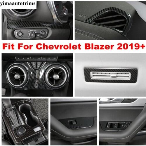 Air AC Outlet Vent Armrest Window Lift Button Panel Cover Kit Trim Stainless Steel Accessories For Chevrolet Blazer 2019 - 2021