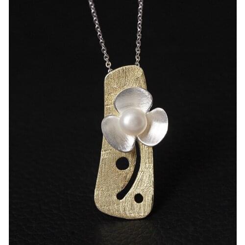 Han Edition Contains 925 Sterling Silver Pendant Pearl Flower Chain Jiangnan Ancient Female Accessories Wholesale
