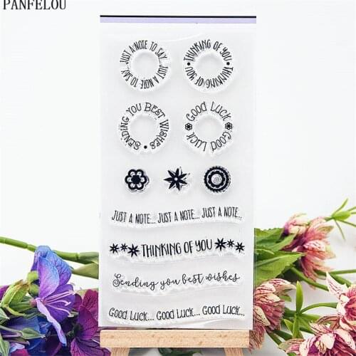PANFELOU Circle wave text Transparent Silicone Rubber Clear Stamps cartoon for Scrapbooking/DIY Easter wedding album