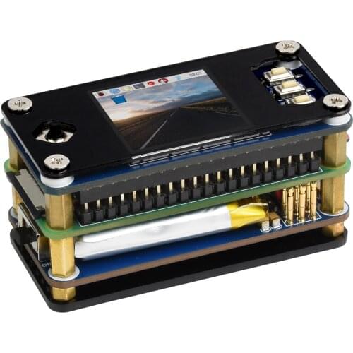 Raspberry Pi Zero WH UPS Module Package F,With UPS Module And 1.3inch LCD Display,Ready-to-use kit