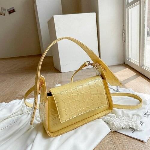 Luxury Designer Stone Pattern PU Leather Mini Shoulder Bags for Women 2021 New Simple Baguette Crossbody Bag Handbags and Purses