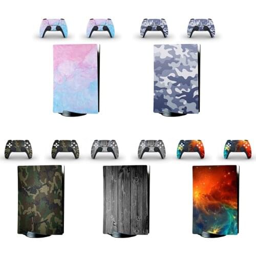 Self Adhesive Game Console Stickers Cover Kit for Sony Playstation 5 PS5 Controller Adhesion Removable Protective Skin Decals