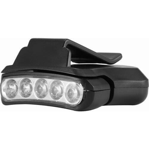 Clip-On 5 LED Night Light Camp Fishing Camping Head Light Work Head Lamp LED Cap Light Great Riding Fishing Outdoor Activities