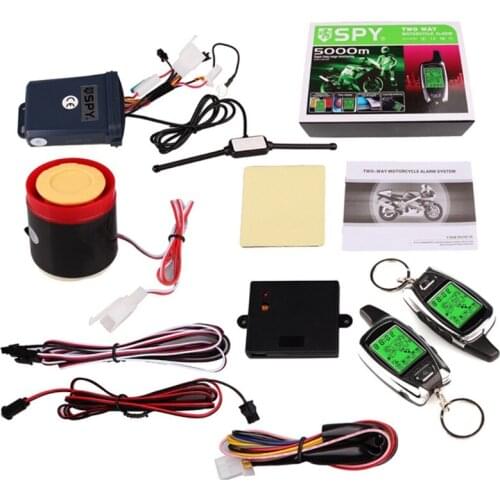 U90C 12V Dual Remote Control Alarm Set with LCD Display All Purpose Anti-theft Security System for Motor