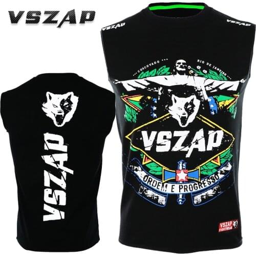 VSZAP Jesus sleeveless vest Fitness T-shirt Fight T-shirt MMA free combat Thai Boxing Jiu-jitsu mixed training