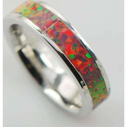 Red Fire Opal Women 925 Sterling Silver Ring A24 Size 6 7 8 9 10