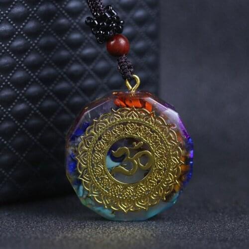2020 NEW arrive Orgonite Pendant Om Symbol Necklace Chakra Healing Energy Necklace Meditation Jewelry drop shipping