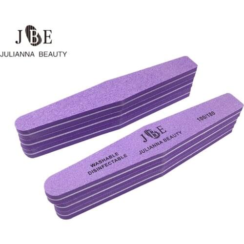 25Pcs 100/180 Nail File Purple Sponge Sanding Buffer Block nagelvijl Professional NailFiles For Manicure Glitter Polisher Thick