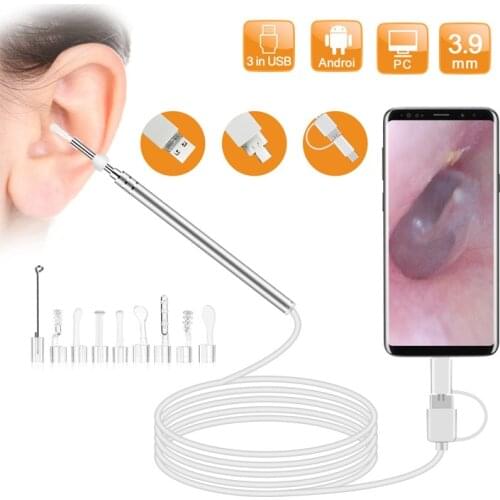 3.9mm 2MP super HD Earscope Cleaner 3in1 usb earpick endoscope camera Ear Wax Removal Wireless WIFI otoscope Digital Microscope