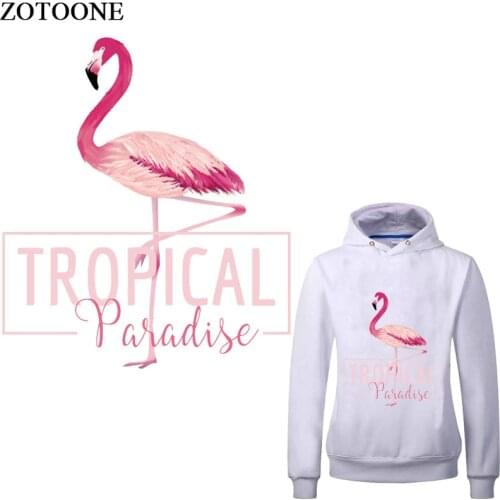 3D Lovely Flamingo Iron-on Transfer Clothes Patches Stickers for Families Household DIY Decoration Appliqued Parches for Tote