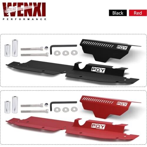 Aluminum Radiator Cooling Plate Panel Cover Shroud + Boost Solenoid Cover For 08-14 Subaru Impreza WRX & STI