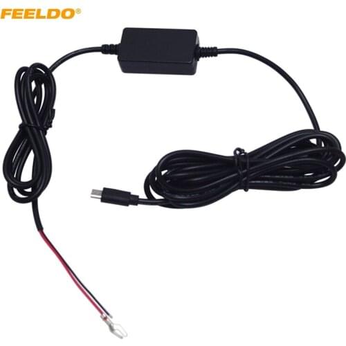 FEELDO 1set 1500MA Car Micro USB 8V to 40V Auto Dash Camera DVR Katallobar Hardwire Kit Voltage Reduction Cable #AM5630