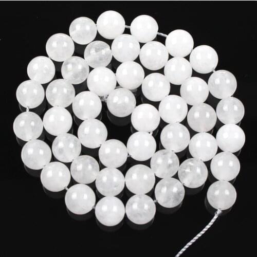 Natural Stone White Transparent Alabaster Charm Loose Beads For Jewelry Making Needlework Bracelet DIY Strand 6-10MM