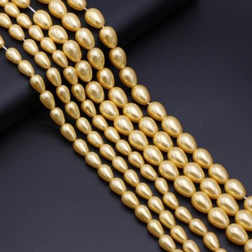 Fine Gold-plated Imitation Pearl Beads Water Drop Shell Punch Spacer Bead for Jewelry Making DIY Necklace Earrings Accessories