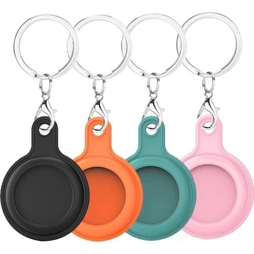 Holder Case for AirTags Ultra Light Silicone Sleeve for Air Tags Durable Anti-Scratch Protective Skin Cover with Anti-Losing Key