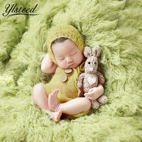 Baby Soft Mohair Hat Knitted Beanies Baby Boy Girls Costume Set Newborn Photo Props Crochet Infant Outfit Fotografia Accessories