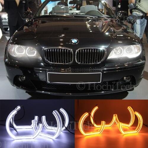 For BMW E46 325ci 330ci Convertible Coupe 2004 2005 2006 LCI xenon headlight Crystal DTM Style LED Angel Eyes Light Turn Signal