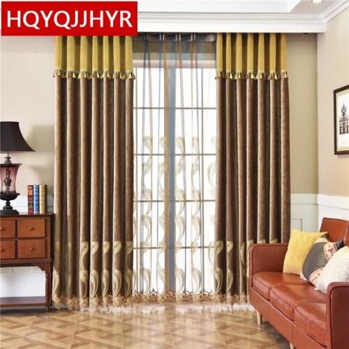 European And American High-End Custom Embroidered Velvet Curtains For Living Room Windows Exquisite Elegant Curtains For Bedroom