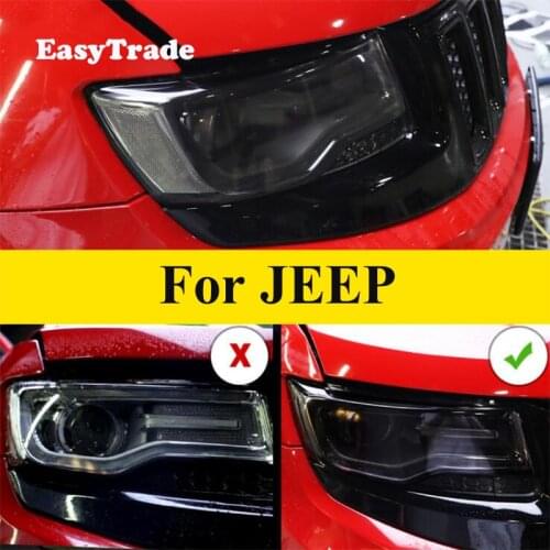 TPU Black Film Car Headlight Sticker Protective Film Anti-scratch For Jeep Wrangler Grand Cherokee Renegade Compass Accessories