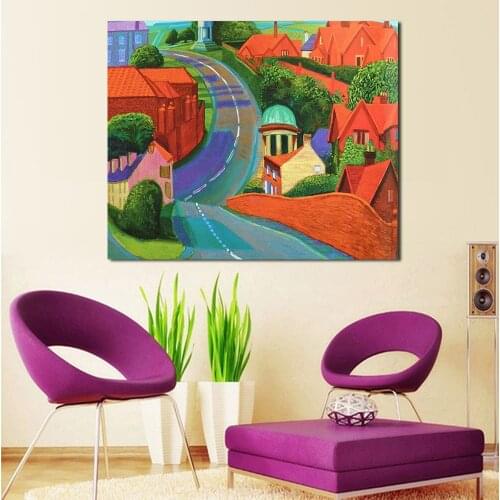 JQHYART Red Green Trees Modern Wall Pictures For Living Room Painting Wall Painting Picture Canvas Art No Frame