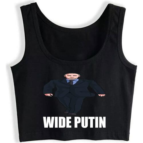 Crop Top Sport Wide Putin Meme Fashion Harajuku Print Tops Women