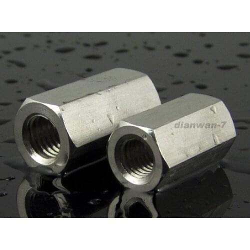 M16 304 Stainless Steel Coupling Nut, Hex Rod Coupling Nut Low Carbon Steel, 1 pcs