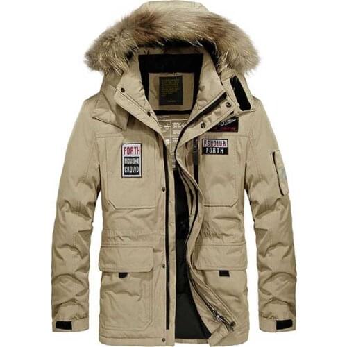 Fashion Warm Parka Winter Men Casual Hooded Down Jacket and Coat Windbreaker Thick Jackets Loose Mens Clothing Plus Size
