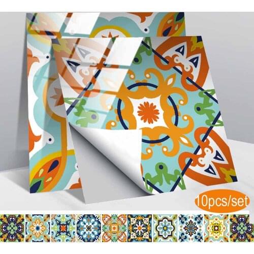 10pcs DIY Wall Stickers Kitchen Bathroom Decor Panel Self-adhesive Wallpaper for Living Room Kitchen TV Backdrop Home Decoration