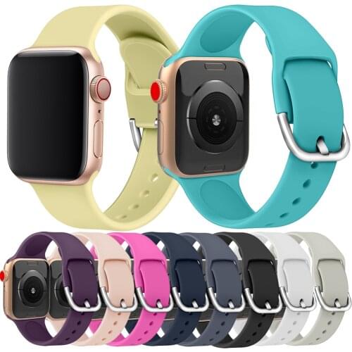 New Sport Silicone Strap Belt Bracelet for Apple Watch 5 4 3 2 Accessories 38mm 42mm Iwatch 4 Band 44mm 40mm Watchbands