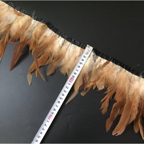 Wholesale 5 Meters 10-15CM Natural Chicken Rooster Tail Feathers Trims Strip Wedding Party Clothing Rooster Coque Feather Ribbon
