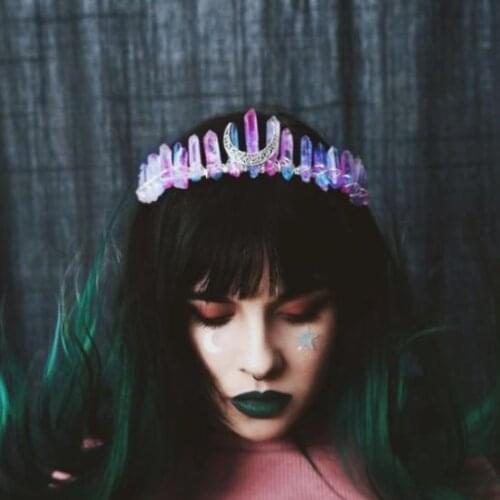 Original Crystal Crown Moon Headband Hair Accessories Bridal Headband Wicca Party Wedding Gift