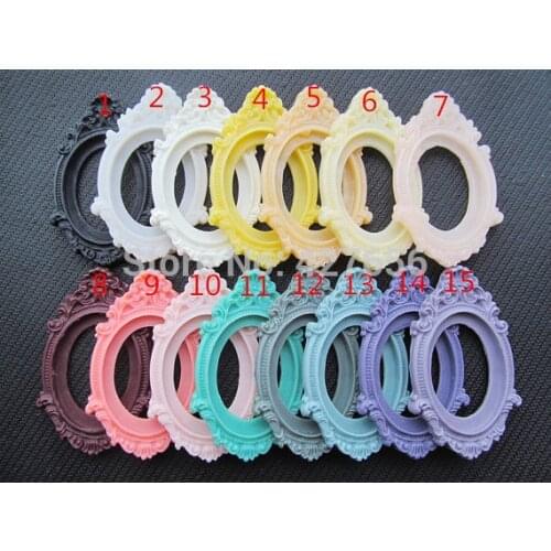 50pcs15 Colors Oval Flatback Resin Charm Finding, Base Setting Tray, for 30x40mm Cabochon/Picture/Cameo,DIY Accessry