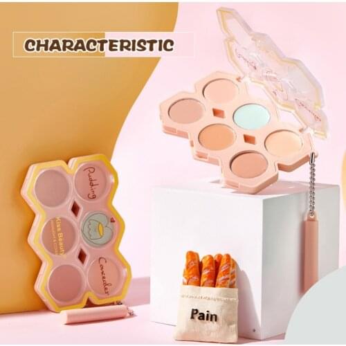 Kiss Beauty Six-color Concealer Reddening Cover Eye Bags And Dark Circles Shadow Natural Waterproof Face Makeup Cosmetic TSLM1