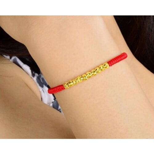 Hot sale 10pcs Pure 999 Solid 24k Yellow Gold Loose Beads/ 4mm Carved Loose Bead Bracelets