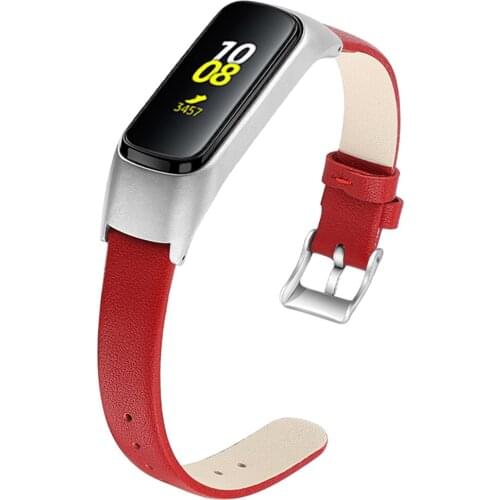 Watch Strap Genuine Leather Watchband Replacement for Samsung Galaxy Watch Fit-e