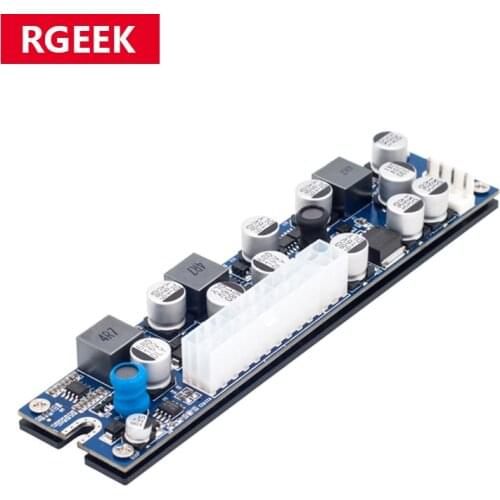 RGEEK DC DC ATX Peak PSU 19V 200W Pico ATX Switch Mining PSU 24pin MINI ITX DC to ATX PC Power Supply For Computer