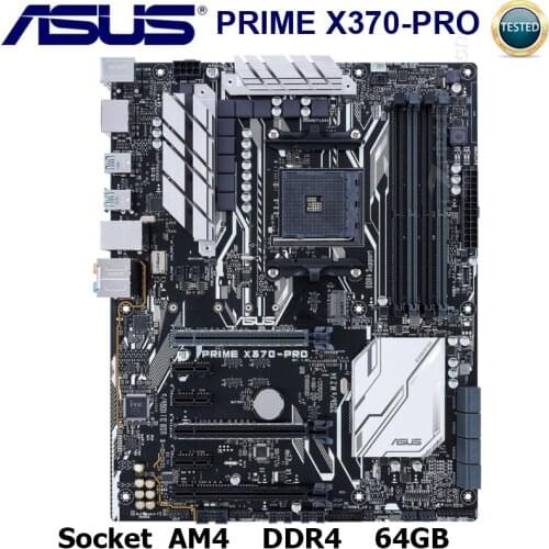 Socket AM4 Asus PRIME X370-PRO Motherboard 64GB AMD Ryzen AMD X370 Original Desktop Asus X370 Mainboard DDR4 AM4 X370-PRO
