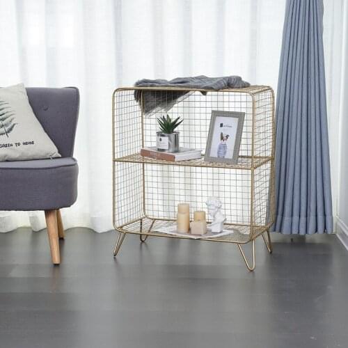 Golden Wrought Iron Simple Sofa Side Storage Rack Nordic Multi-layer Floor Racks Clothing Store Jewelry Display Racks