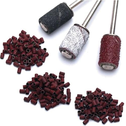 100pcs 80''/120''/180" Nail Art Sanding Bands Drill Bits Gel Polish Remover Tool Accessory for Electric Nail Machine Nail Burrs