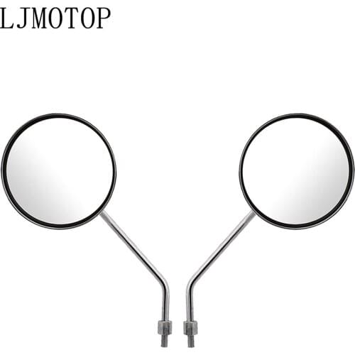 Free Shipping Motorcycle Round Back View Mirror Moped Side Mirror 8mm 10mm For Kawasaki NINJA 250 NINJA 300R Z250 Z300